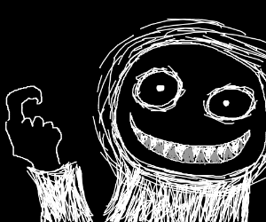 300x250 creepy pasta character black eyes white pupil drawing - Pupil Drawing