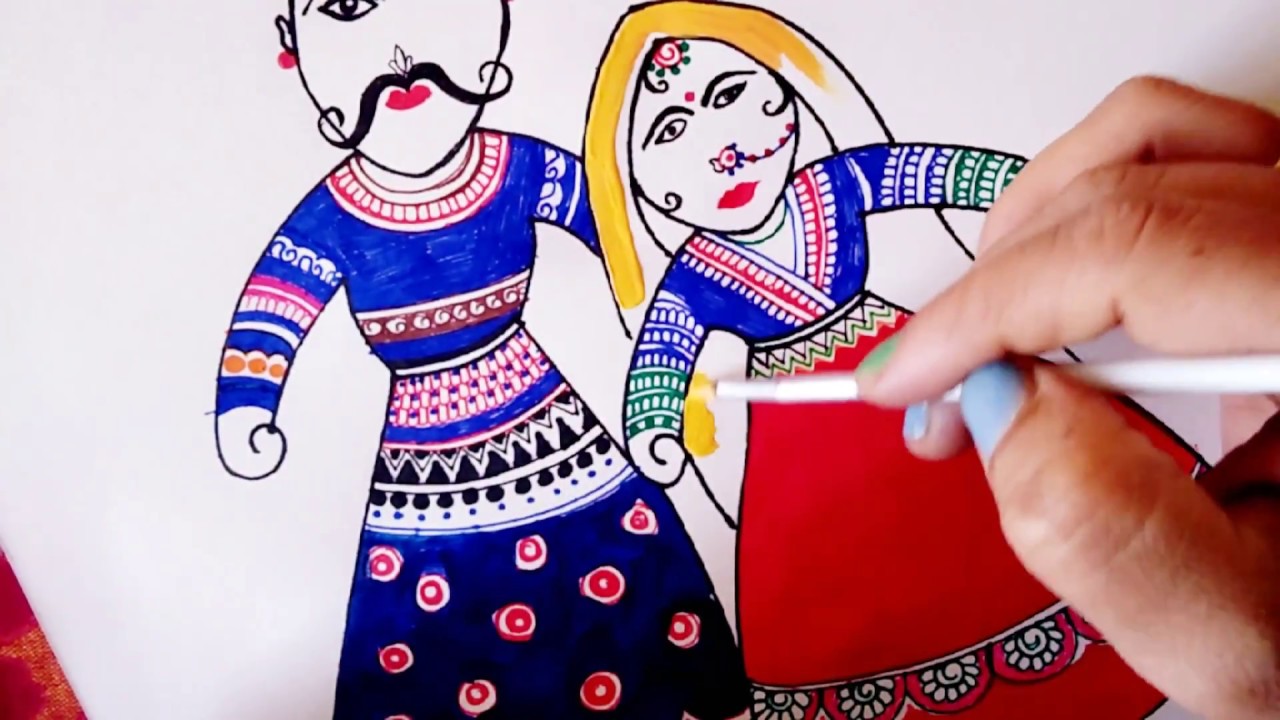 1280x720 Puppet Drawing Rajasthani Kathputli How To Wall Decor Ideas - Puppet Drawing