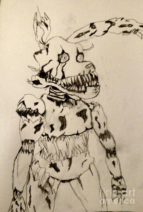 607x900 Creepy Animatronic Puppet Drawing - Puppet Drawing