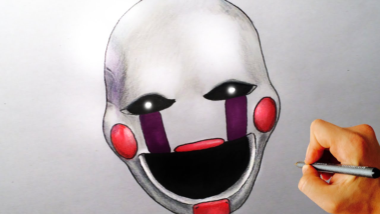 1280x720 how to draw marionette, puppet from five nights - Puppet Fnaf Drawing