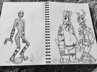 320x240 fnaf sketch, puppet, fred bear, spring trap - Puppet Fnaf Drawing