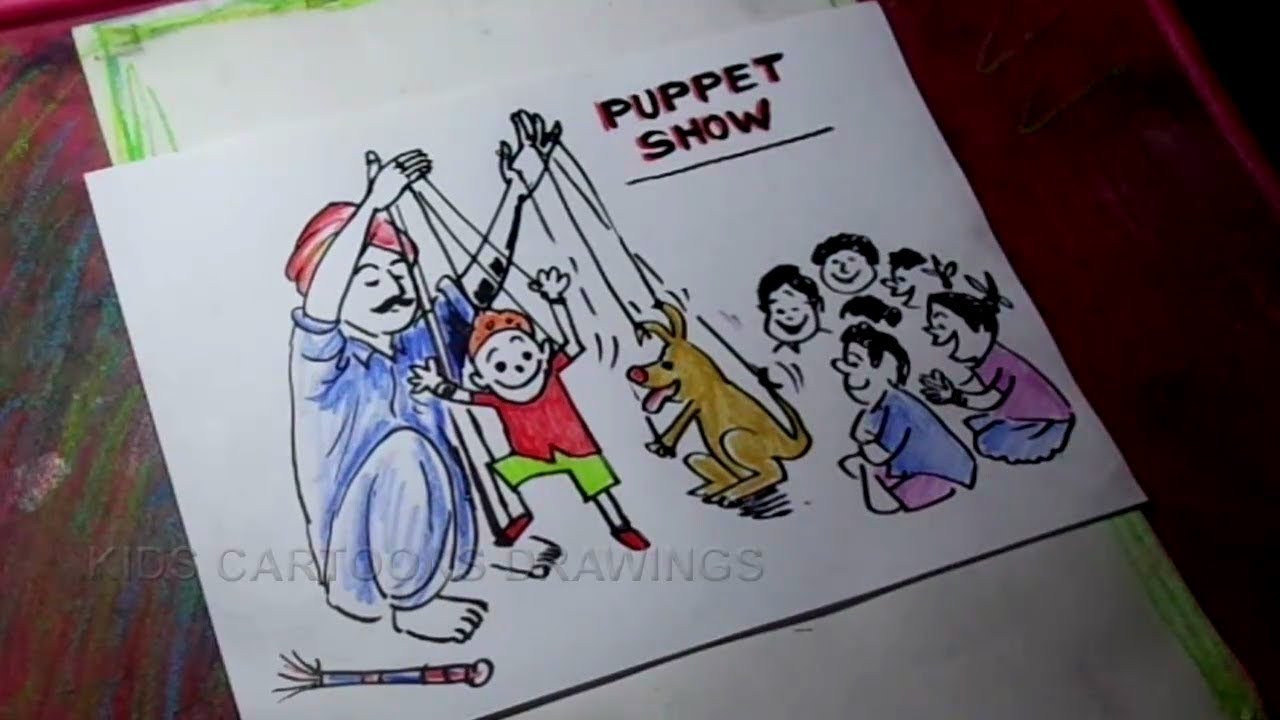 1280x720 how to draw puppet show color drawing for kids - Puppet Show Drawing
