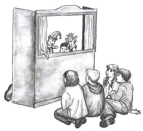 500x458 Puppet Theatre - Puppet Show Drawing
