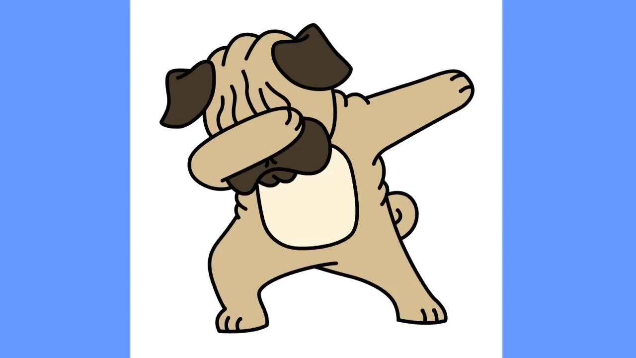 1280x720 how to draw dabbing pug step - Puppy Dog Drawing