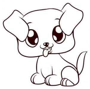 302x299 How To Draw A Puppy Step Drawing Drawings, Cute Animal - Puppy Dog Drawing