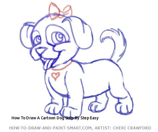 550x458 How To Draw A Cartoon Dog Step - Puppy Dog Drawing