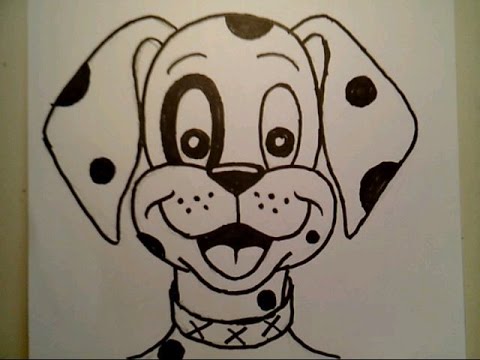 480x360 how to draw a cute puppy dog face cartoon dalmatians pretty - Puppy Dog Face Drawing