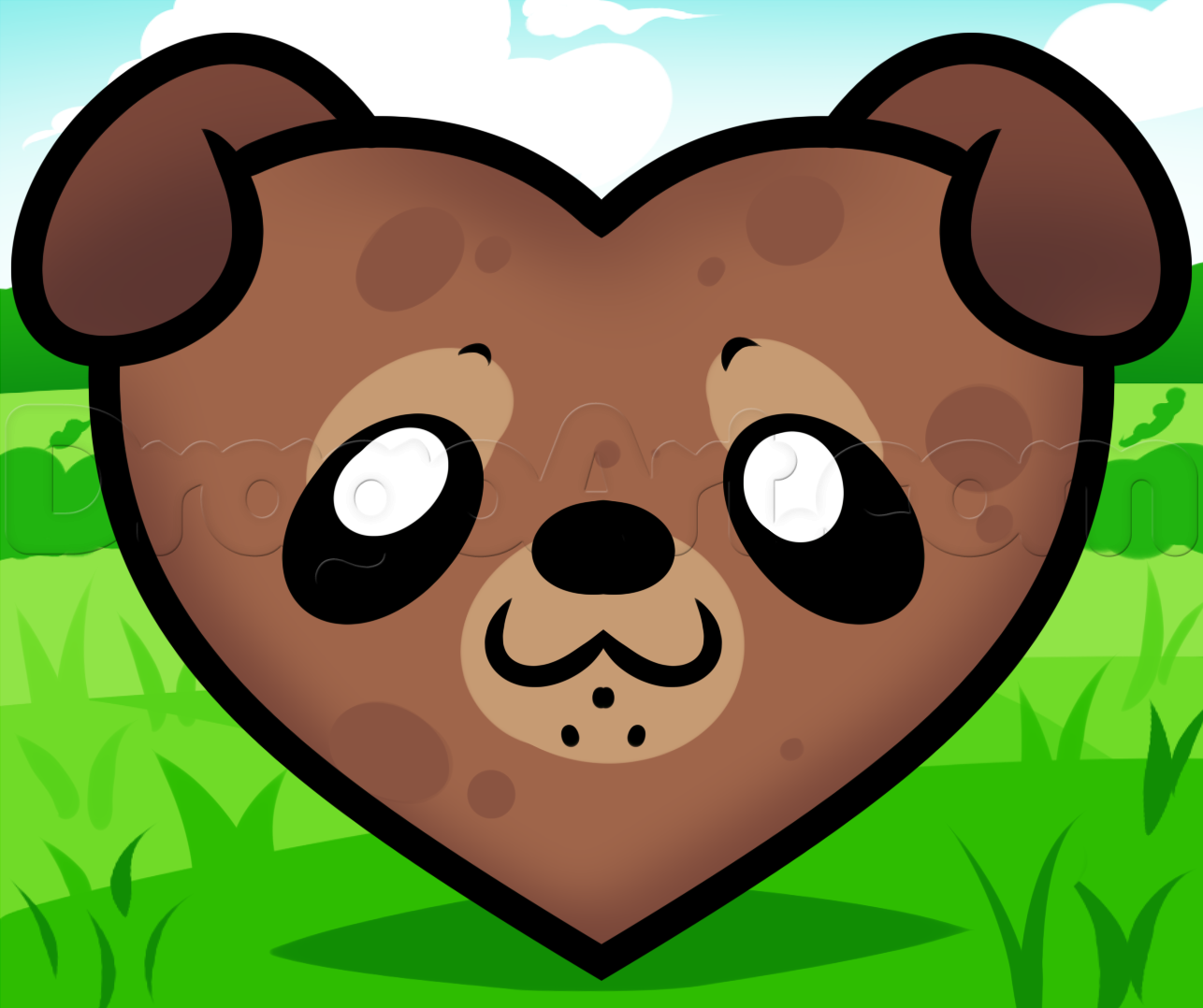 1286x1078 How To Draw A Puppy Heart, Step - Puppy Drawing