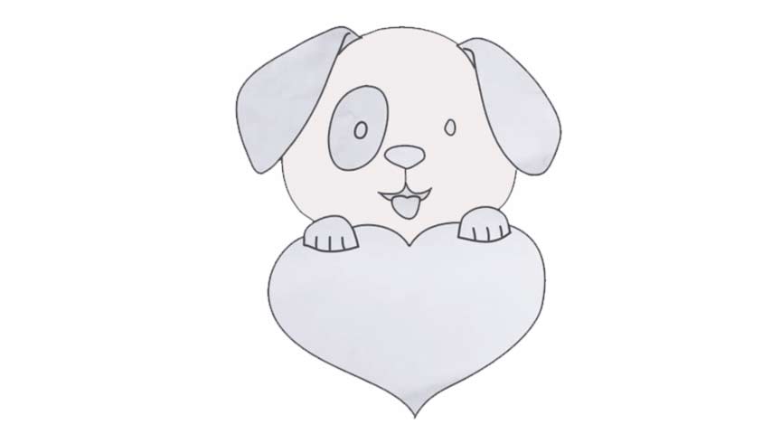 854x480 How To Draw A Cute Puppy Love Heart - Puppy Drawing