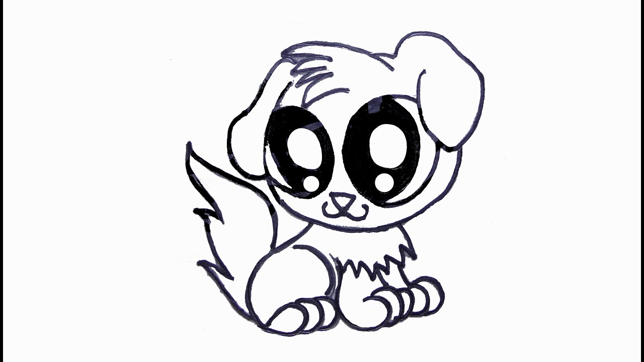 1280x720 How To Draw A Cute Puppy - Puppy Drawing For Kids