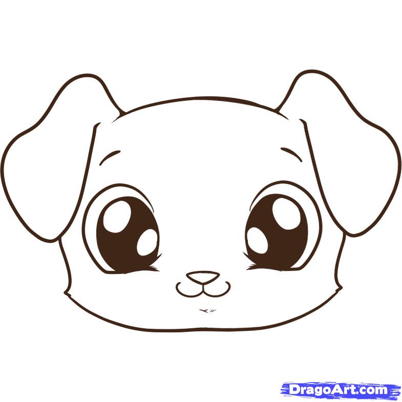 785x785 How To Draw A Puppy Face, Step - Puppy Drawing For Kids