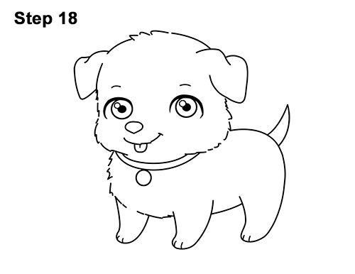 500x386 How To Draw A Puppy - Puppy Drawing Images