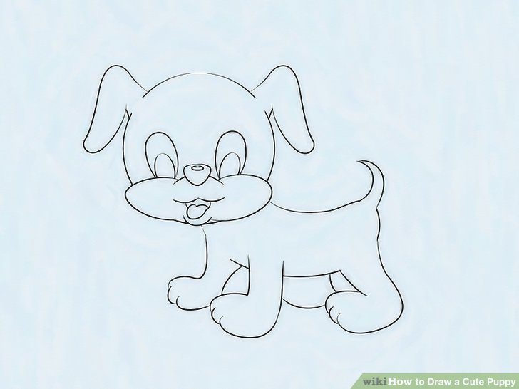 728x546 Ways To Draw A Cute Puppy - Puppy Drawing Images