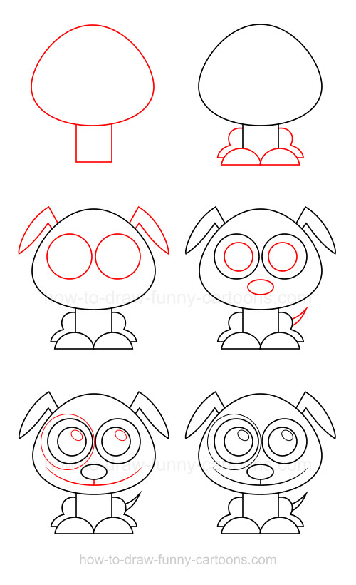 500x820 How To Draw A Puppy - Puppy Drawing Step By Step