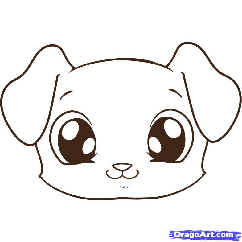 785x785 How To Draw A Puppy Face, Step - Puppy Face Drawing