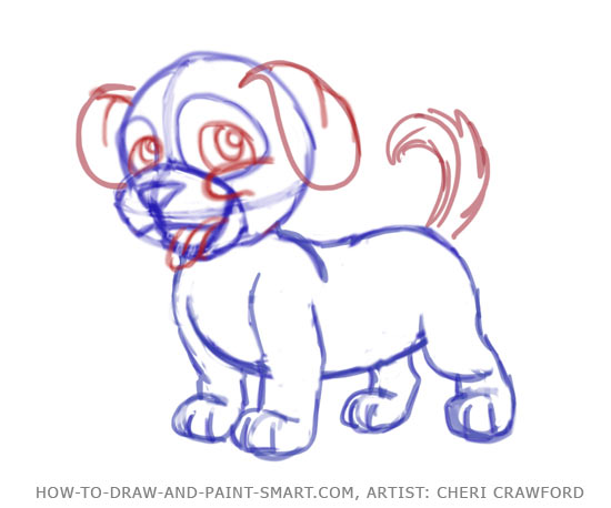 550x458 How To Draw A Puppy - Puppy Face Drawing