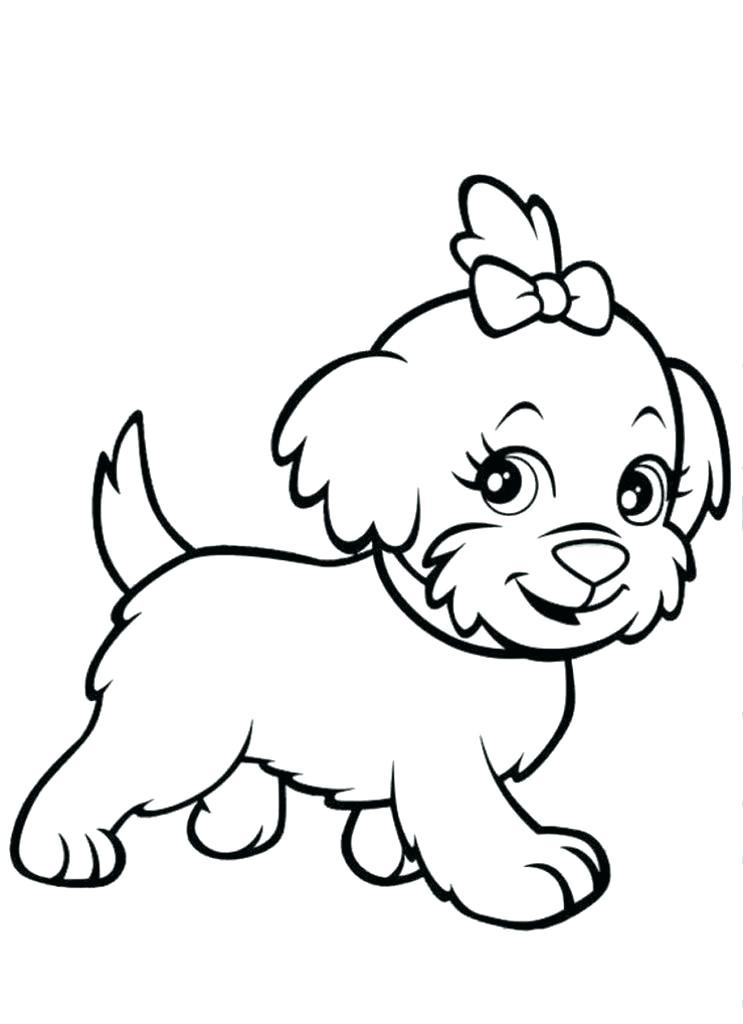 743x1024 Golden Retriever Coloring Pages New Pictures Of Puppies To Print - Puppy Line Drawing