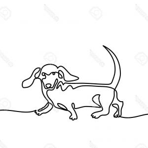 300x300 Photostock Vector Continuous Line Drawing Two Puppy Dogs Sitting - Puppy Line Drawing