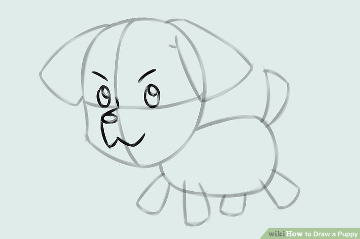 728x485 Ways To Draw A Puppy - Puppy Line Drawing