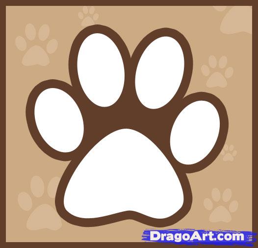 526x507 Draw A Paw Print, Step - Puppy Paw Drawing