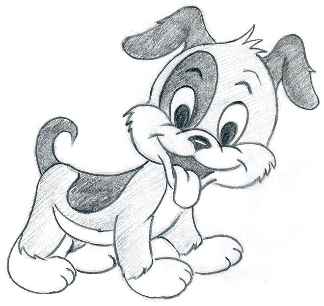 660x624 Easy Drawing Dogs Step - Puppy Step By Step Drawing