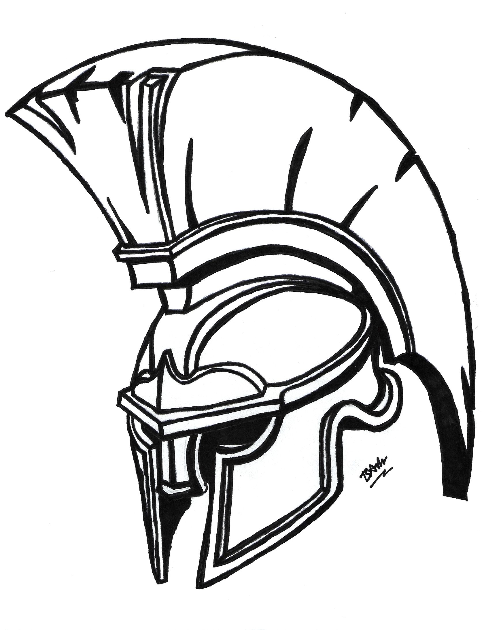 1680x2186 Spartan Helmet - Purchase Drawing