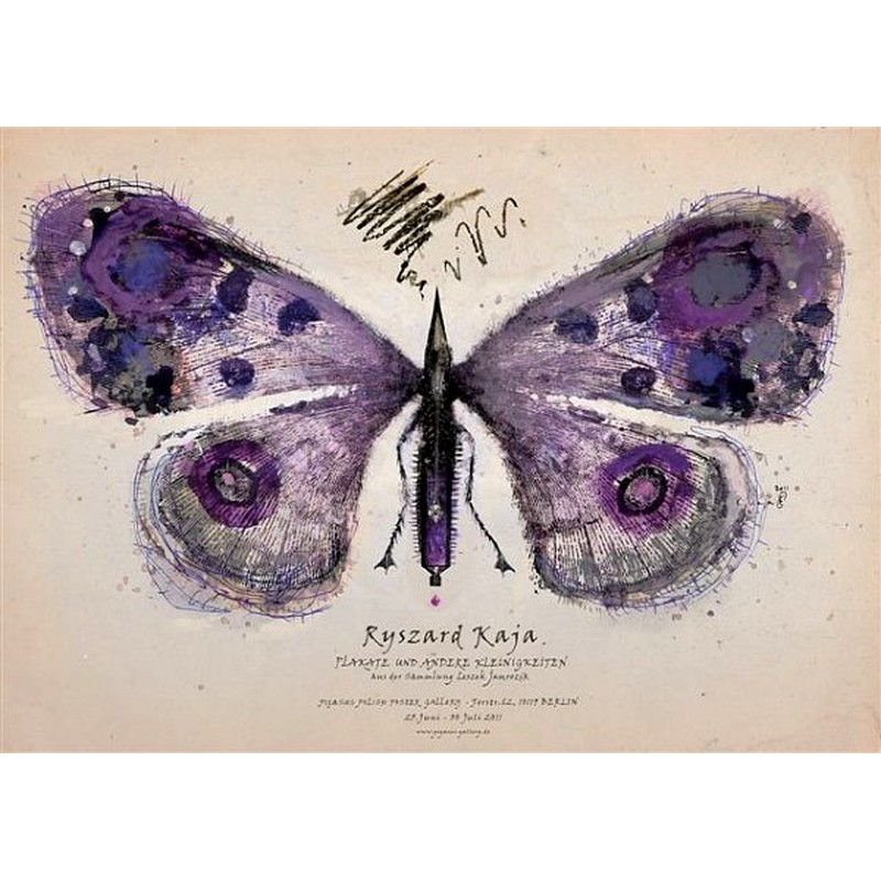 800x800 purple butterfly, ryszard kaja, polish poster - Purple Butterfly Drawing
