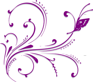 298x264 purple butterfly scroll clip art - Purple Butterfly Drawing