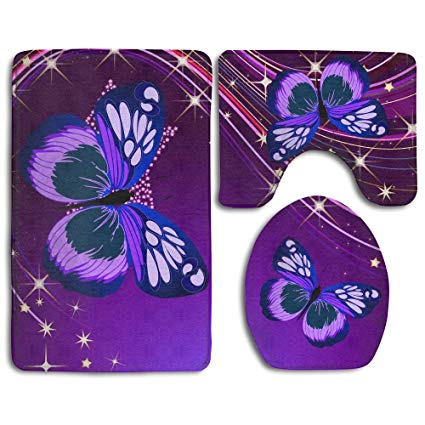 425x425 purple butterfly drawing non slip bathroom matrug - Purple Butterfly Drawing