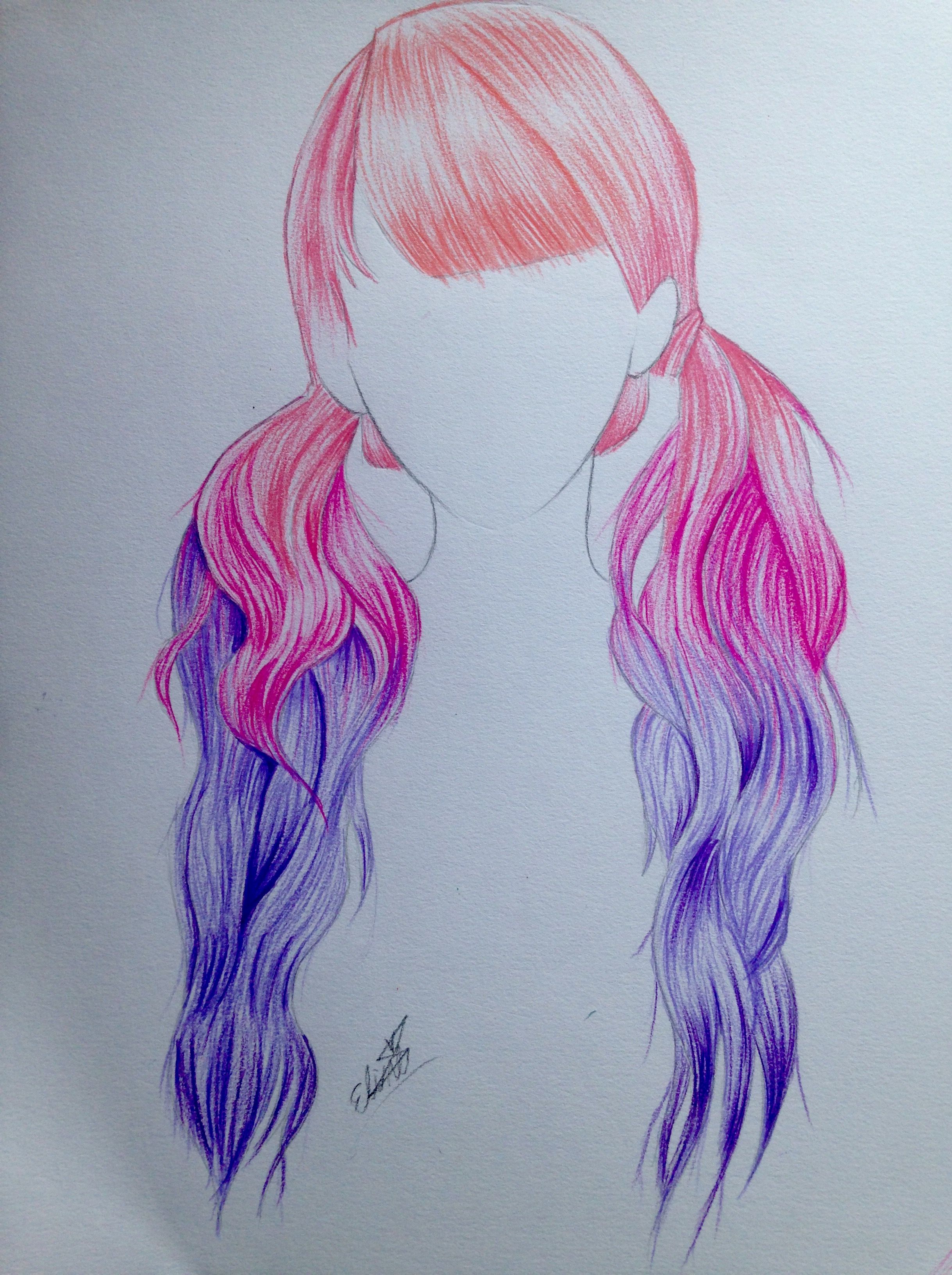2437x3264 pink purple hair drawing hair ideas drawings, art, how - Purple Drawings