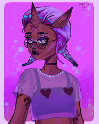 320x400 gift for instagram artist !! i cry i really should stop - Purple Drawings