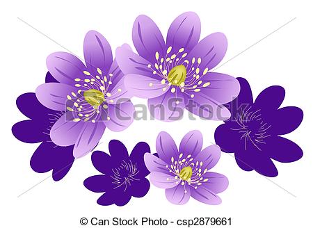 450x328 illustration drawing of purple flower in white background - Purple Flower Drawing