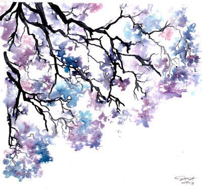 400x380 Image About Love - Purple Flower Drawing