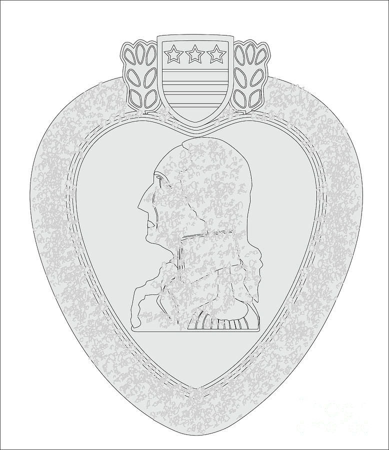 778x900 purple heart medal outline digital art - Purple Heart Medal Drawing