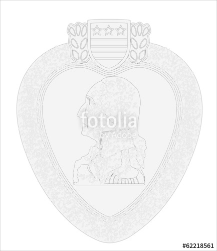 433x500 purple heart medal outline stock image and royalty free vector - Purple Heart Medal Drawing