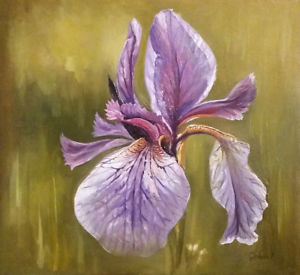 300x275 painting oil on canvas drawing art restaurant purple iris realism - Purple Iris Drawing