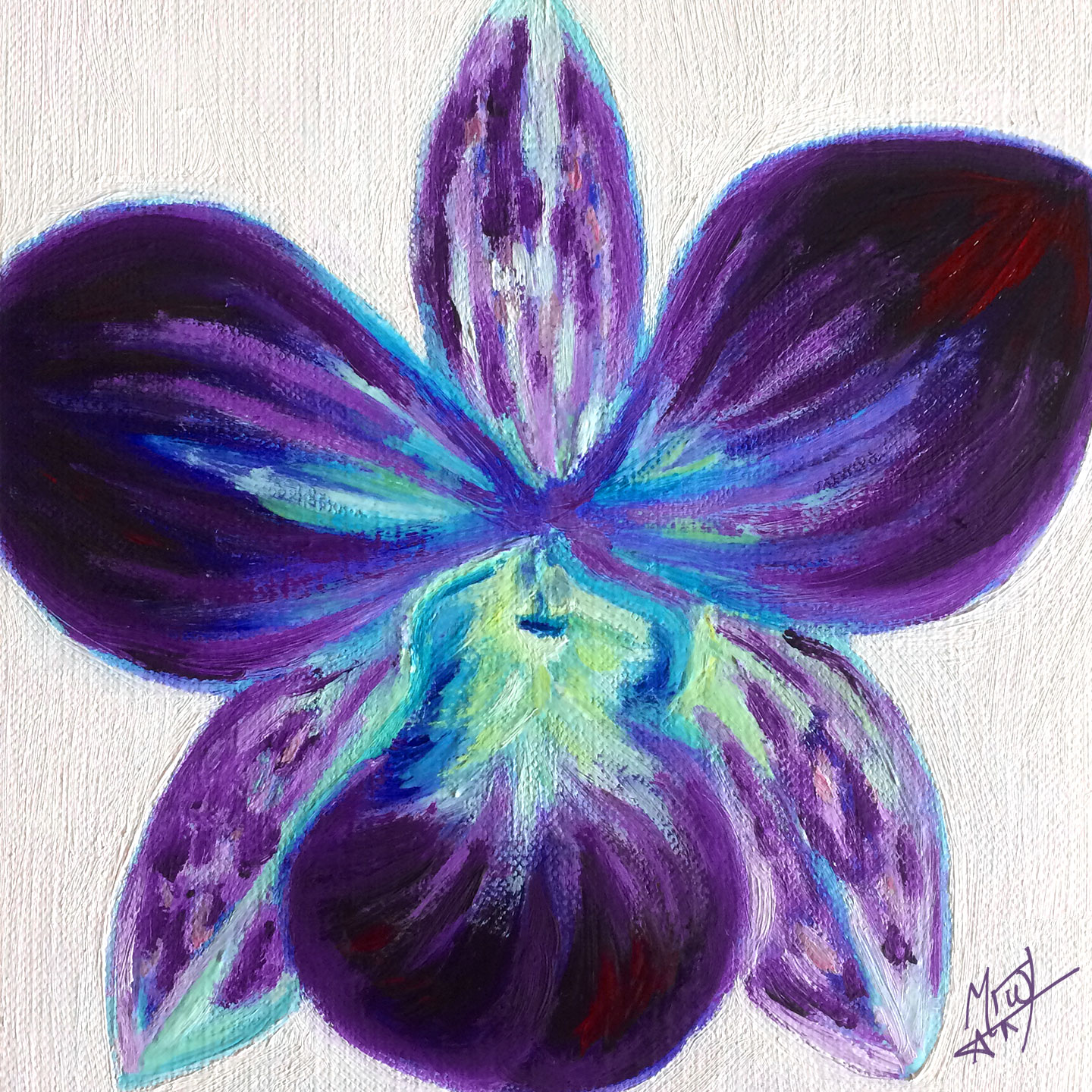 1440x1440 Purple Orchid Mrw Art - Purple Orchid Drawing