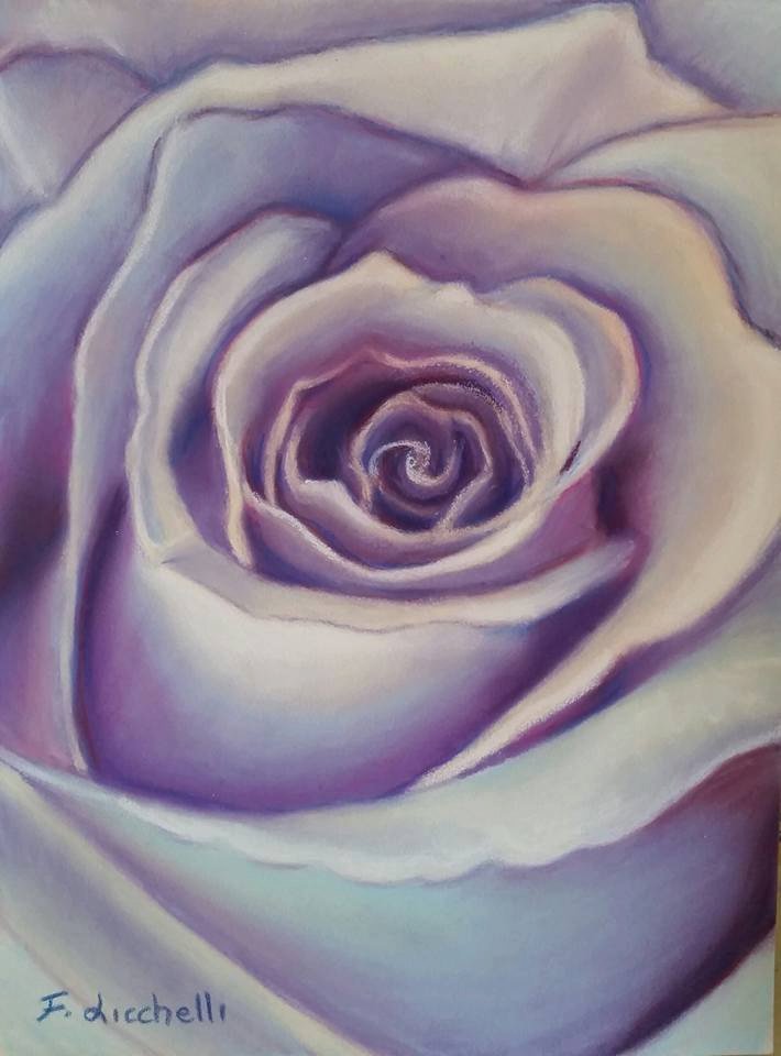 710x960 Francesca Licchelli On Twitter Pastel Drawing, Purple Rose - Purple Rose Drawing