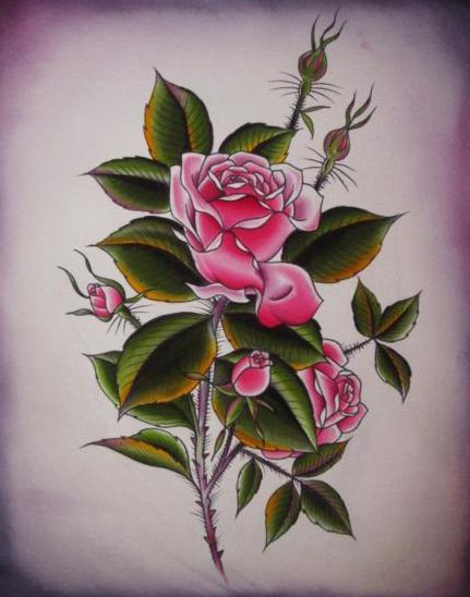 431x548 Purple Rose Drawing Tattoo Best Tattoo Ideas Gallery - Purple Rose Drawing