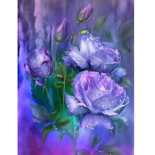 500x500 Clearance Arts Rakkiss Diy Purple Rose Fantasy Embroidery - Purple Rose Drawing