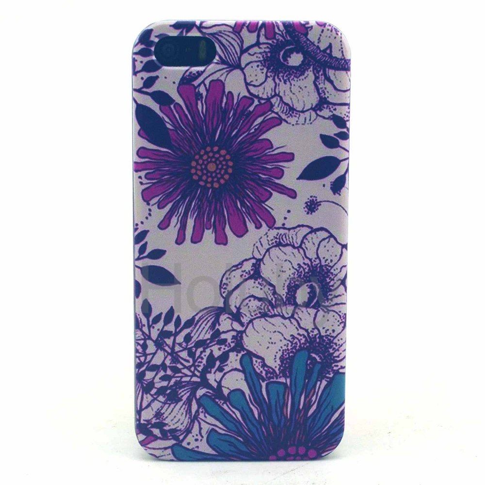 1000x1000 Colored Drawing Hard Shell For Iphone - Purple Rose Drawing