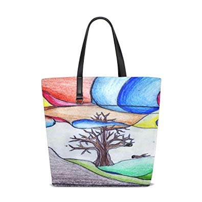 395x395 women wood color colorful clouds drawings blue drawing - Purse Drawing