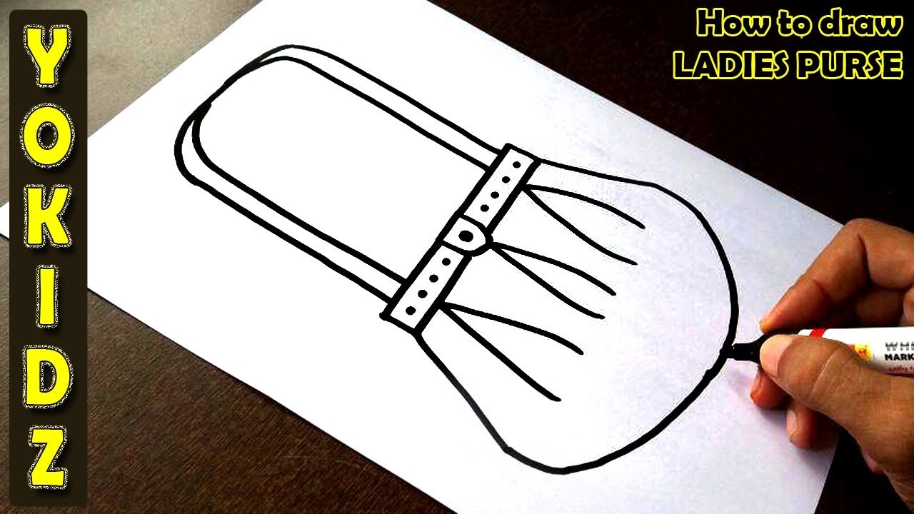 1280x720 how to draw ladies purse - Purse Drawing