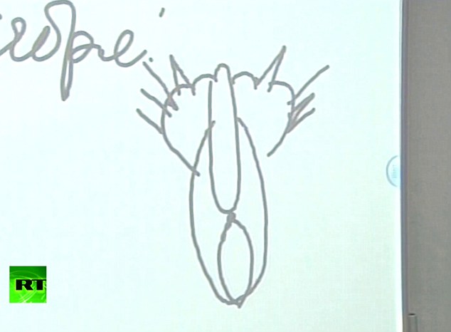 634x466 Vladimir Putin's 'cat - Putin Drawing