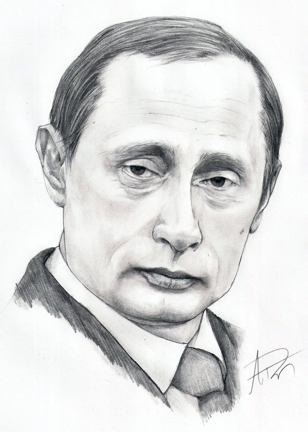 600x840 Vladimir Putin Drawing Picture Drawing Skill - Putin Drawing