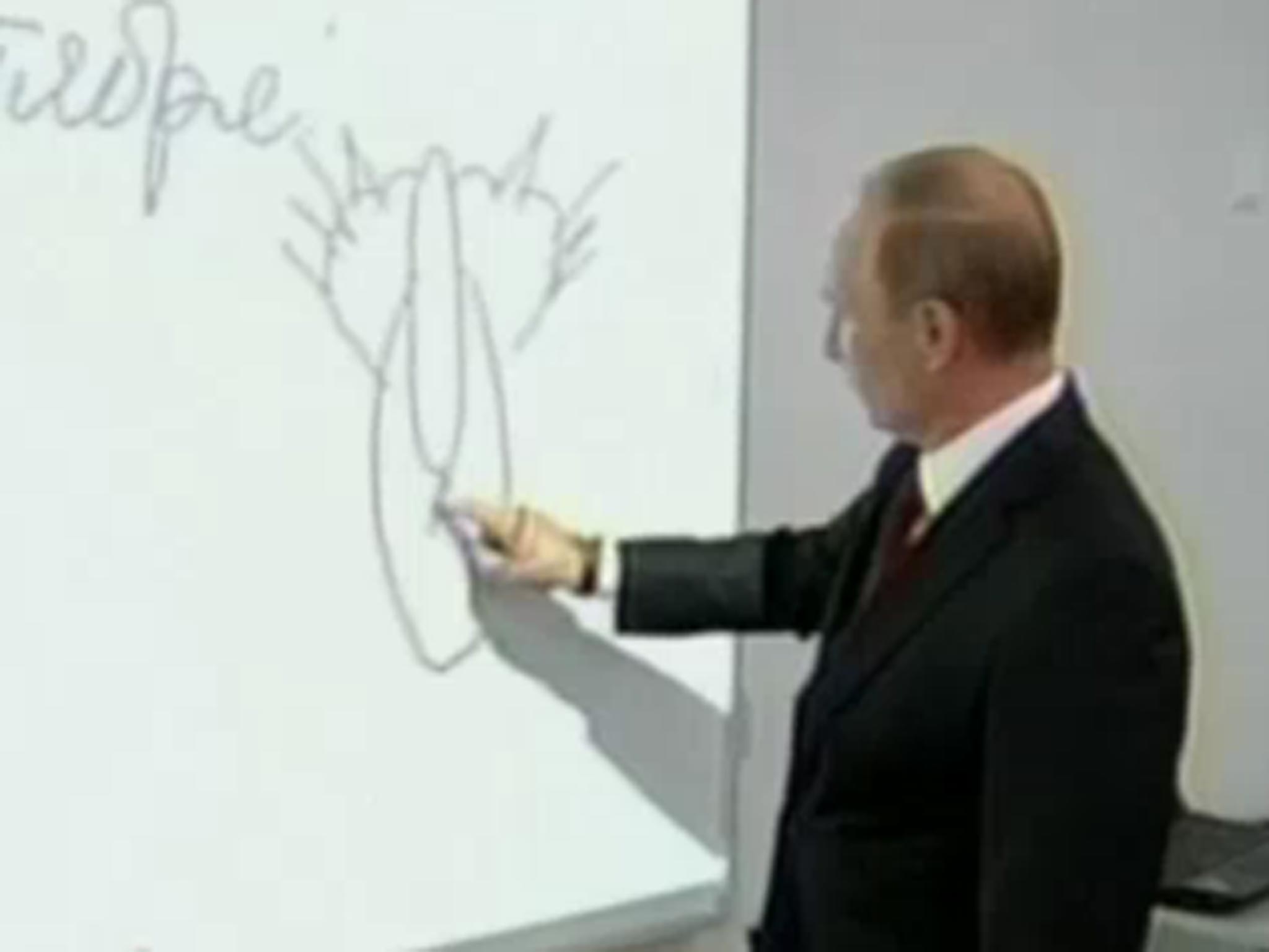 2048x1536 Vladimir Putin Draws A Cat's Bottom During School Visit - Putin Drawing