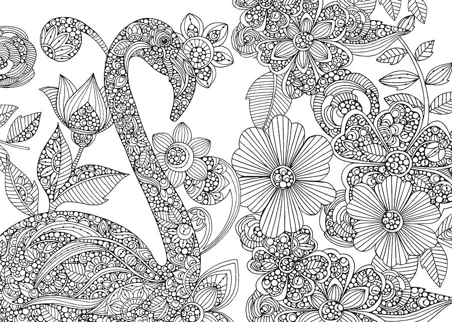 900x642 Flamingo Puzzle Drawing - Puzzle Drawing