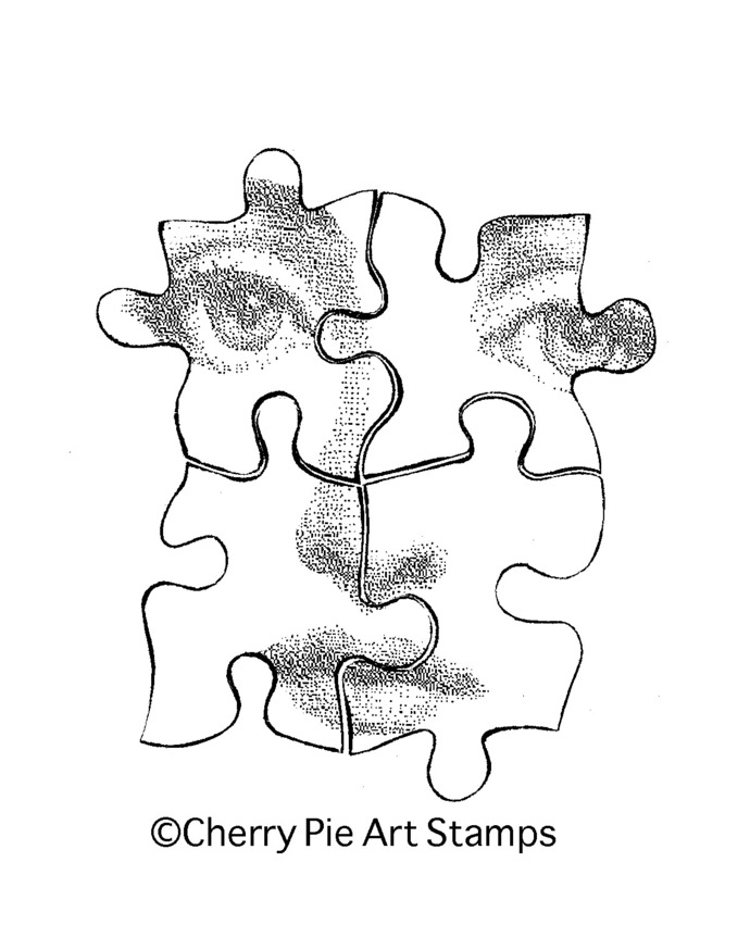 690x862 Puzzle Pieces Woman Face Cling Rubber Stamp - Puzzle Drawing