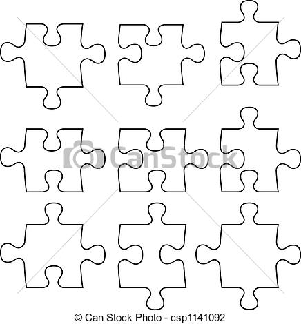 436x470 Separated Puzzle Isolated Puzzle Peaces - Puzzle Drawing