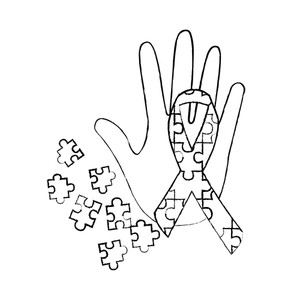 300x300 Autism Puzzle Pieces Autistic Condition Royalty Free Vectors - Puzzle Pieces Drawing